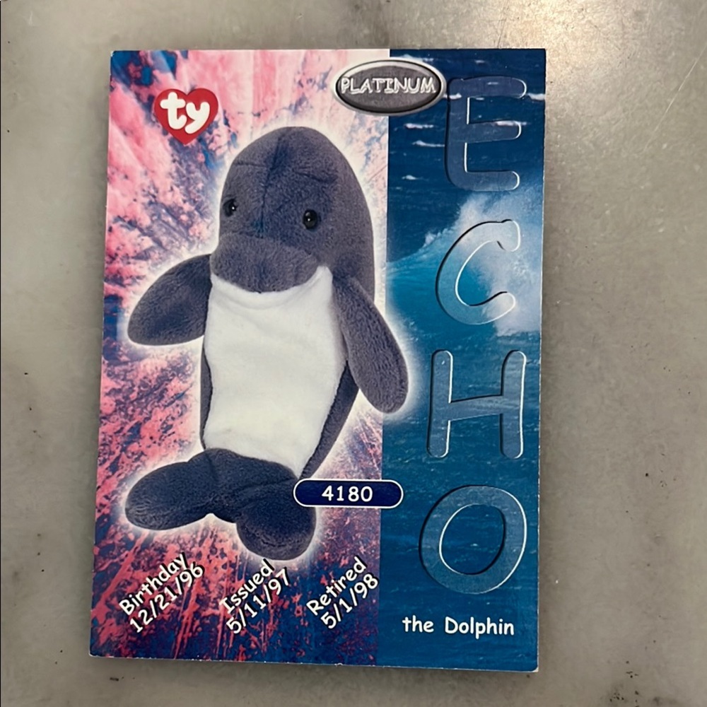 Ty Echo Dolphin Collector’s Card Platinum Edition